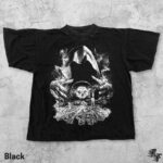 Hooded Sorcerer Crystal Ball T-Shirt, Vintage Skull Bones Candle Shirt, Retro Dark Fantasy Tee, Gothic Witchcraft Occult Horror Graphic Top - Image 4