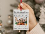 Custom Family Christmas Photo Ornament for Family Keepsake Gift, The Christmas Times What A Year Newspaper Ornament; Clear Acrylic 3"x4" - Image 4