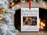 Custom Family Christmas Photo Ornament for Family Keepsake Gift, The Christmas Times What A Year Newspaper Ornament; Clear Acrylic 3"x4" - Image 9