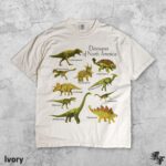 Dinosaurs of North America T-Shirt, Vintage 90s Dinosaur Species Graphic Tee, Prehistoric Retro Shirt, Jurassic Fossil Lover Gift Unisex