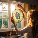 Personalized Letter Name Suncatcher, Personalized Christmas Window Hanging Ornament, Initial Letter with Santa Hat & Lights,Custom Name 2025 - Image 3