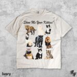 Show Me Your Kitties T-Shirt, Retro 90s Y2K Style, Vintage Humor Shirt, Funny Meme Tee, Big Cat Graphic Lion Tiger Panther Leopard Top