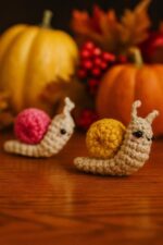 Amigurumi Snail Pattern, Crochet Thanksgiving Tableware Decor Tutorials PDF File for Beginner, Fall Cozy Decor