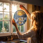 Memorial Christmas Suncatcher, Winter Stained Glass SunCatcher, Winter Season Light Catcher, Window Hanging Snow, Home Decoration Gift - Image 4