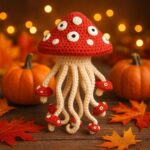 Amigurumi Fall Toadstool Jelly Pattern, Crochet Thanksgiving Tutorials PDF File for Beginner, Crochet Plush Toy For Fall Home Decor
