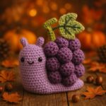 Cute Grape Snail Crochet Pattern PDF | Amigurumi Snail Tutorial | Easy Fall Crochet Animal | Digital Download for Beginners