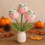 Frog in Tulip Crochet Pattern PDF | Cute Amigurumi Flower Bouquet Tutorial, Easy Beginner Digital Download, Thanksgiving Handmade Gift Idea