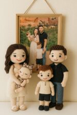 Custom Family Portraits Doll Christmas Gift Personalized Crochet Doll Handmade Custom Doll Look Alike Doll Gift For Wife Gift For Kids