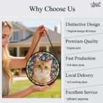 Pet Suncatcher Custom Birth flower suncatcher Portrait from photo Pet memorial gift keepsake gift Custom Stained glass Christmas Ornament - Image 17