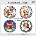 Pet Suncatcher Custom Birth flower suncatcher Portrait from photo Pet memorial gift keepsake gift Custom Stained glass Christmas Ornament - Image 10