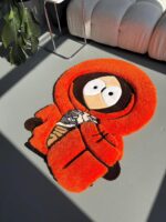 3D Tufted Cartoon Rug: Fluffy Carpet with a Movable Part, Handmade Room Decor