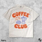 Coffee Club Vintage Graphic T-Shirt, Retro Coffee Lover Tee, Cafe Aesthetic Shirt, Y2K Espresso Graphic Top, Trendy Foodie Gift Idea