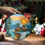 Winter Land Stained Glass SunCatcher, Winter Season, Christmas Tree Decor, Xmas Gift, Christmas Window Decor, Gift For Family - Image 2