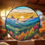 Blue Ridge Mountains Glass Suncatcher, Mountain Glass Art, Blue Ridge Mountains Glass Art, Window Hangings, Nature Lover Gift, Traveler Gift