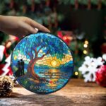 Anniversary Willow Stained Glass Suncatcher, Willow Tree 9 Year Anniversary Gift, Wedding Anniversary Gift For Her, Unique Gift for Couples - Image 3