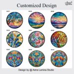 Pet Suncatcher Custom Birth flower suncatcher Portrait from photo Pet memorial gift keepsake gift Custom Stained glass Christmas Ornament - Image 16