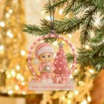 Baby’s First Christmas Ornament, Moon Acrylic Keepsake, Personalized Newborn Gift, Baby Shower Gift, Baby First Christmas Keepsake