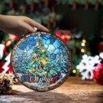 Stained Glass Suncatcher Effect Christmas Tree Ornament, Custom Ornament, Personalized Christmas Decoration, Holiday Gift Idea - Image 3