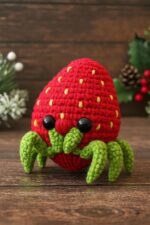Crochet Strawberry Crab Pattern, Easy Beginner Amigurumi Friendly Fall Decor Plush DIY Tutorial, Thanksgiving Decor Gift