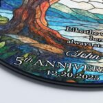 Anniversary Willow Stained Glass Suncatcher, Willow Tree 9 Year Anniversary Gift, Wedding Anniversary Gift For Her, Unique Gift for Couples - Image 4