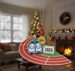 Personalized Track and Field Christmas Ornament, Gift For Runner Or Athlete, Running Track Keepsake, Sports Lover Gift, Fitness Decor