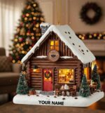Personalized Coffee Cabin Christmas Ornament, Gift For Coffee Lovers, Coffee Cabin Keepsake, Barista Gift, Coffee Shop Decor, Café Ornament