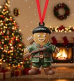 Personalized Gingerbread Hunter Ornament, Hunting Ornament, Custom Hunter Gift For Dad, Grandpa, Gift For Hunting Lovers, Hunter Gift.