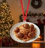 Personalized Spaghetti & Meatballs Christmas Ornament, Tree Hanging Decor, Italian Food Lover Gift, Food Ornament, Gift for Her