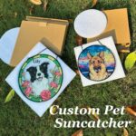 Family Suncatcher Custom Birth flower suncatcher Portrait from photo Pet memorial gift keepsake gift Custom Stained glass Christmas Ornament - Image 7