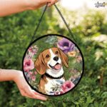 Pet Suncatcher Custom Birth flower suncatcher Portrait from photo Pet memorial gift keepsake gift Custom Stained glass Christmas Ornament - Image 6