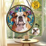 Pet Suncatcher Custom Birth flower suncatcher Portrait from photo Pet memorial gift keepsake gift Custom Stained glass Christmas Ornament - Image 5