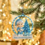 Personalized Baby’s First Christmas Ornament – Custom Acrylic Keepsake, Newborn Christmas Gift for Boys & Girls