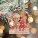 Baby’s First Christmas Ornament, Moon Acrylic Keepsake, Personalized Newborn Gift, Baby Shower Gift, Baby First Christmas Keepsake - Image 2