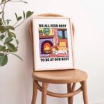 Cosy Dog Wall Print, Cute Bedroom Living Room Poster, Retro Dogs Illustration, Positive Quote Poster Prints, Love quotes UNFRAMED - Image 5