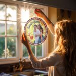 Custom Photo Stained Glass Suncatcher: Couple Portrait Window Hanging, Valentine's 2025, Anniversary Gift for Husband Wife - Image 4