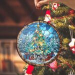 Stained Glass Suncatcher Effect Christmas Tree Ornament, Custom Ornament, Personalized Christmas Decoration, Holiday Gift Idea