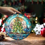 Personalized Stained Glass Suncatcher Christmas Tree, Christmas Handcraft Holiday Ornament, Premium Water Ripple Glass, Christmas GIFT - Image 3