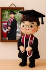 Custom Graduation Crochet Doll Handmade Graduate Doll Look Alike Doll Darlings Doll Anniversary Gift College Graduation Gift Customized Gift - Image 3