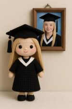 Custom Graduation Crochet Doll Handmade Graduate Doll Look Alike Doll Darlings Doll Anniversary Gift College Graduation Gift Customized Gift - Image 4