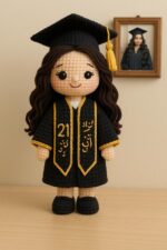 Custom Graduation Crochet Doll Handmade Graduate Doll Look Alike Doll Darlings Doll Anniversary Gift College Graduation Gift Customized Gift - Image 6