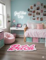 Custom Bitch Rug With Name, Funny Personalized Rug For Dorm Room Decor, Sassy Aesthetic Area Rug Gag Gift For Her, Bold Bedroom Floor Mat - Image 3