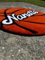 Custom Basketball Name Rug for Boys Bedroom – Personalized Round Kids Room Rug, Teen Sports Decor, Gift for Basketball Lovers - Image 5