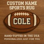 Custom Football Name Rug for Kids – Personalized Boys Football Bedroom Rug, Sports Nursery Decor, Gift for Young Football Players - Image 9