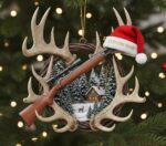 Personalized Hunting Christmas Ornament, Gift For Hunting Lover, Hunting Keepsake, Hunting Gift, Hunting Decor, Hunting 2D Flat Ornament