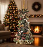 Personalized Hunting Tree Christmas Ornament, Custom Hunting Ornament, Hunting Lover Gift, Hunting Deer Hanging Ornament, Christmas Decor