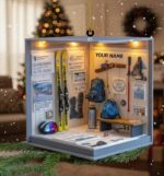 Personalized Backcountry Ski Ornament, Custom Winter Hike Gear, Alpine Touring Ornament, Christmas Gift for Skiers, Ski Touring Ornament