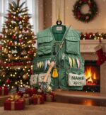 Personalized Fishing Ornament, Gift for Fishing Lovers, Fishing Gear Ornament Gift for Dad, Fisherman Ornament, Fishing Christmas Ornament