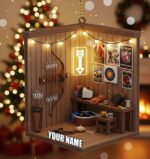 Personalized Archery Christmas Ornament, Archery Lover Gift, Custom Name Gift for Bowhunters, Archery 2D Flat Ornament, Xmas Gift for Archer