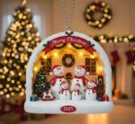 Personalized Snowman Family Christmas Ornament, Gift For Family Of 3 4 5 Or More, Custom Family Keepsake, Snowman Family 2D Flat Ornament