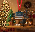 Custom Name Music Studio Ornament – Recording Studio Christmas Decoration, Xmas Tree Decor, 2D Flat Ornament, Music Lover Gift